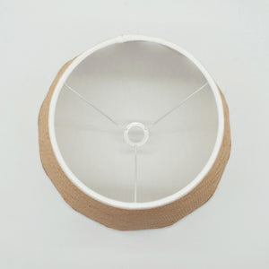 Round Raffia Scallop Shade with Ivory Binding