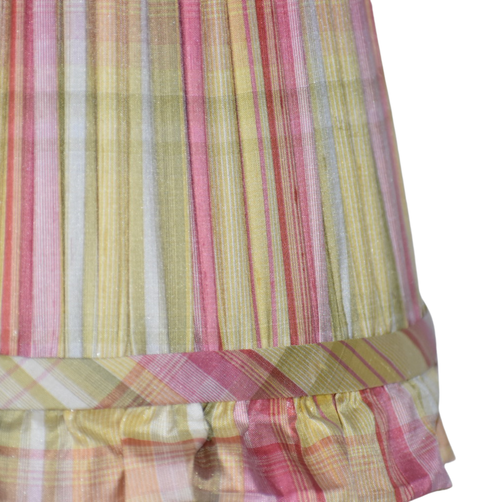 Pink & Yellow Gathered Shade With Ruffle