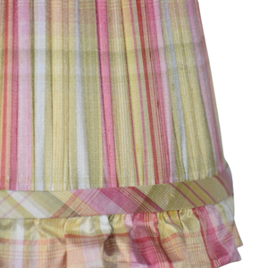 Pink & Yellow Gathered Shade With Ruffle
