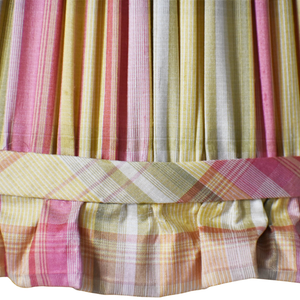Pink & Yellow Gathered Shade With Ruffle