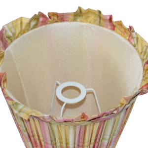 Pink & Yellow Gathered Shade With Ruffle