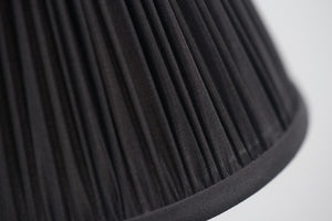 Round black silk gathered lamp shade