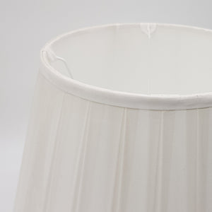 Round ivory silk box pleated lamp shade