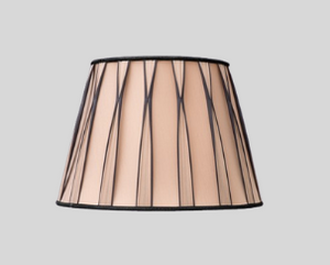 Round gold black pinch box pleat lamp shade