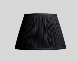 Round black silk gathered lamp shade