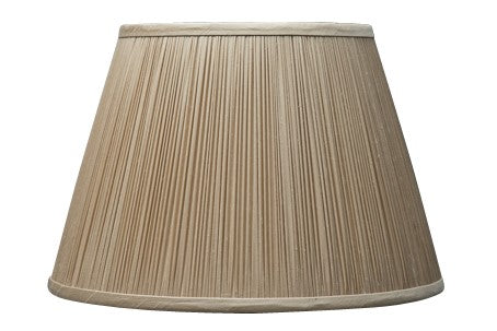 Round gold silk gathered lamp shade