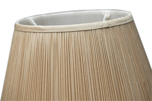 Round gold silk gathered lamp shade
