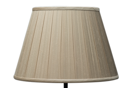 Round cream silk box pleated lamp shade