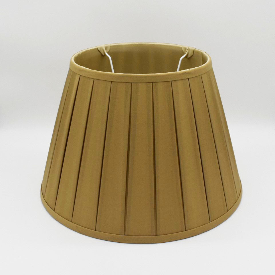 Round Old Gold Box Pleated Shade