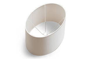 Large Oval Bonded Lamp Shade in Ivory Silk
