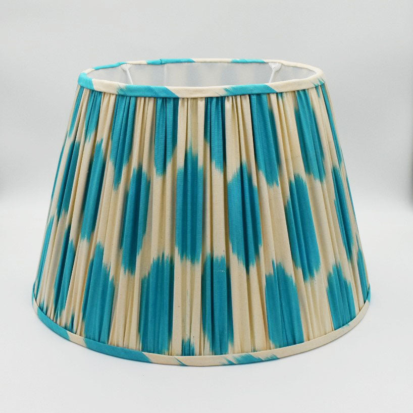 Aqua Spot Ikat Gathered Shade