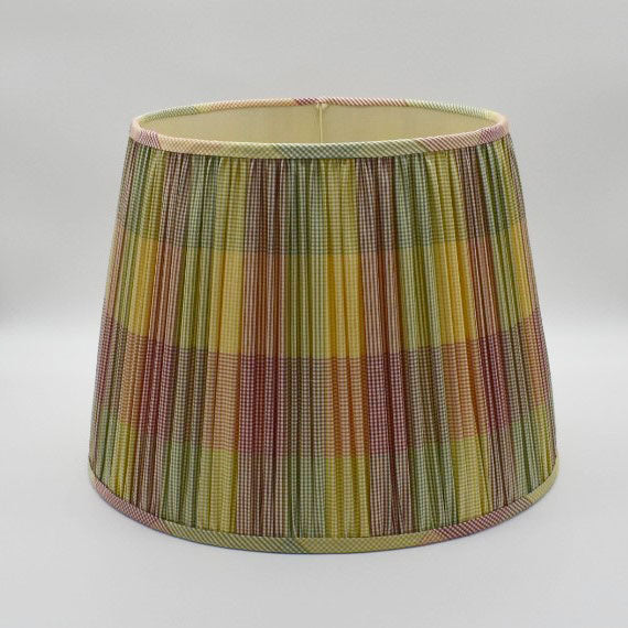 Multi Plaid Silk Gathered Shade