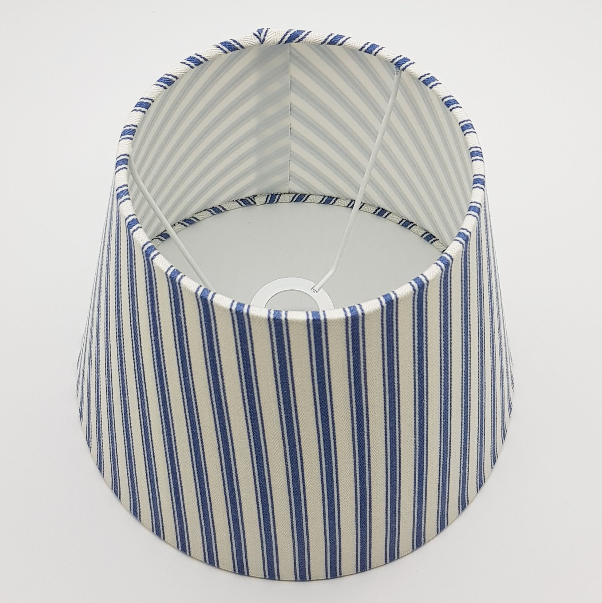 White and navy lamp shade deals